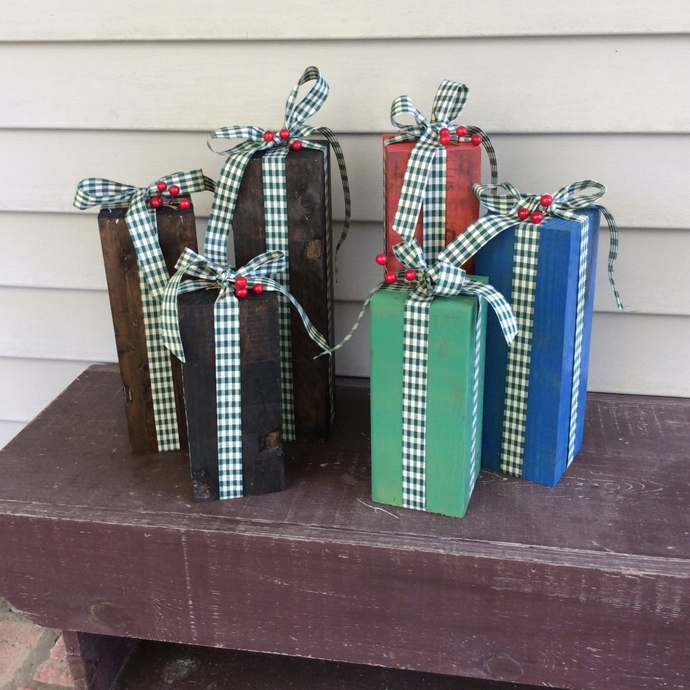 3pc rustic block presents